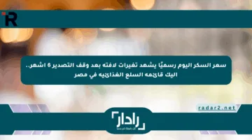 سعر السكر اليوم رسميًا يشهد تغيرات لافتة بعد وقف التصدير 6 أشهر.. إليك قائمة السلع الغذائية في مصر